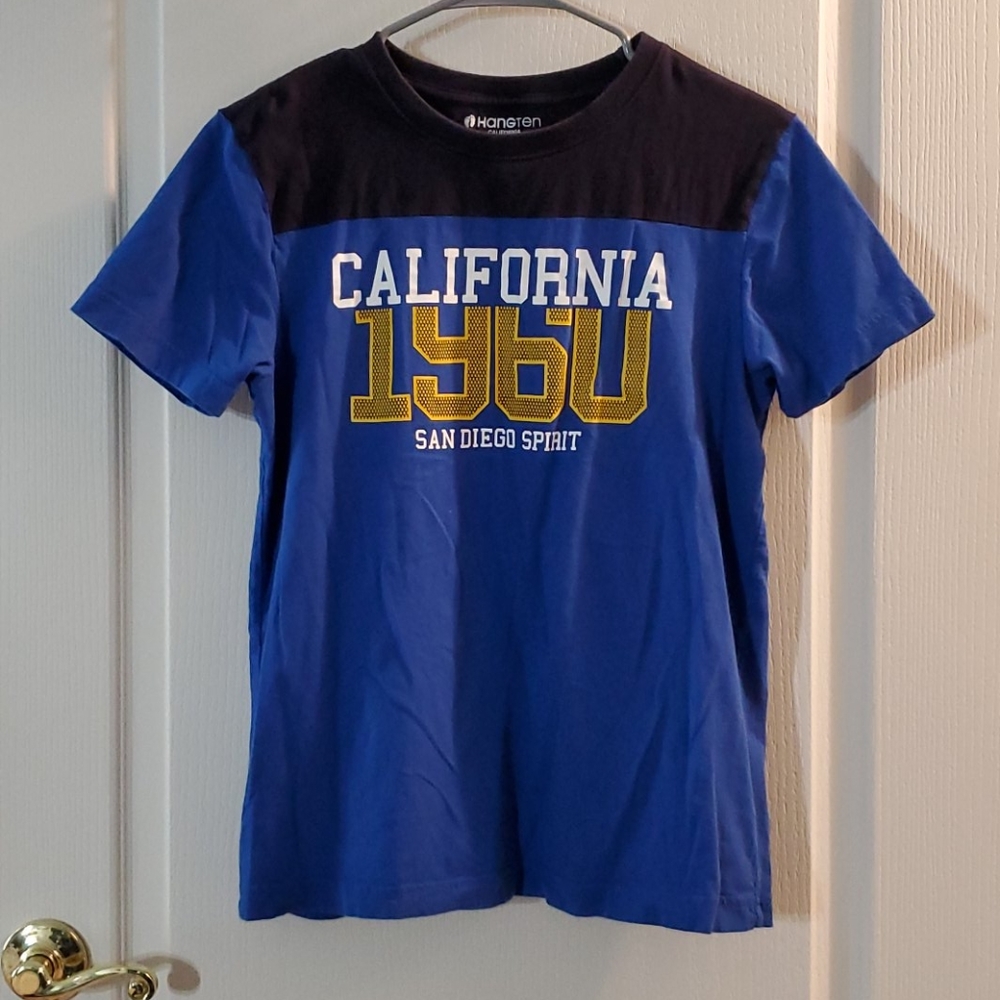 Hangten California Mens Blue Short Sleeve T-Shirt